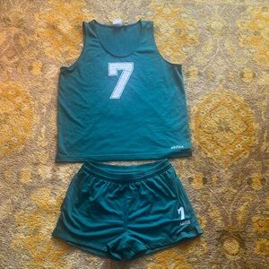 Aritzia Teal Sports Tank and Shorts Set
